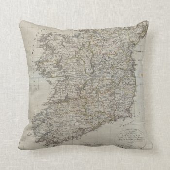 1804 Map Of Ireland Throw Pillow by lostlit at Zazzle