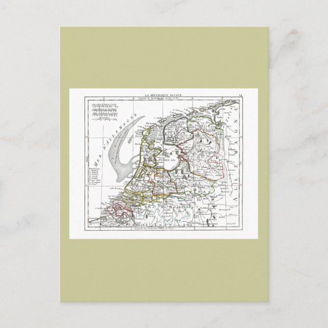 1806 Map - La Republique Batave Postcard (Front)
