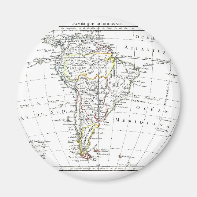 1806 Map - L'Amérique Méridionale Magnet (Front)