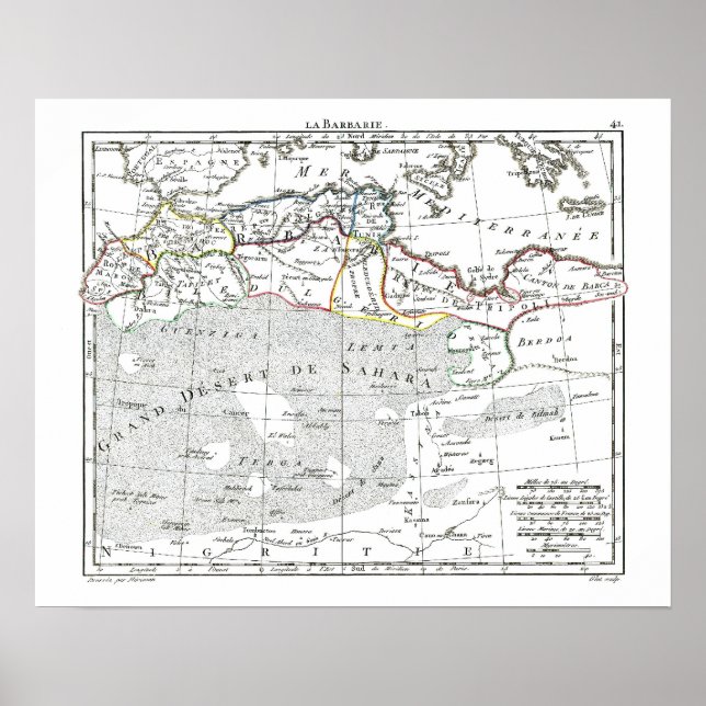 1806 Map - L'Barbarie Poster (Front)