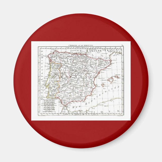 1806 Map - L'Espagne et le Portugal Magnet (Front)