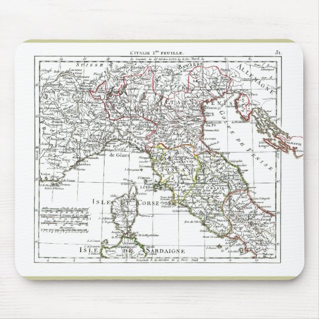 1806 Map - L'Italie (Nord) Mouse Pad (Front)