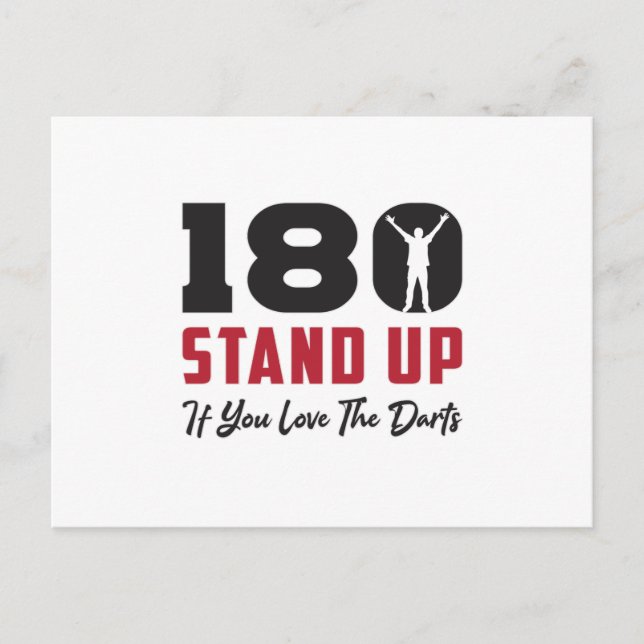 180 Darts Bullseye Dartboard Arrow Funny Gift Idea Postcard (Front)