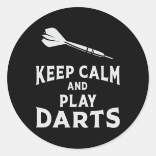 180 Darts Dart Dartboard Keep Calm Funny Gift Idea Classic Round Sticker