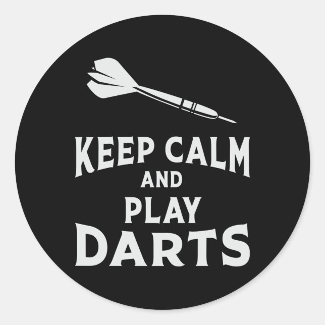 180 Darts Dart Dartboard Keep Calm Funny Gift Idea Classic Round Sticker (Front)