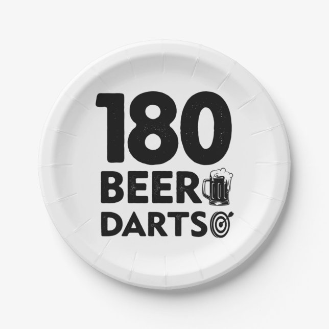 180 Days Beer And Darts Paper Plates (Front)