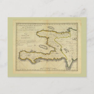 1814 Haiti Map by Mathew Carey Postcard