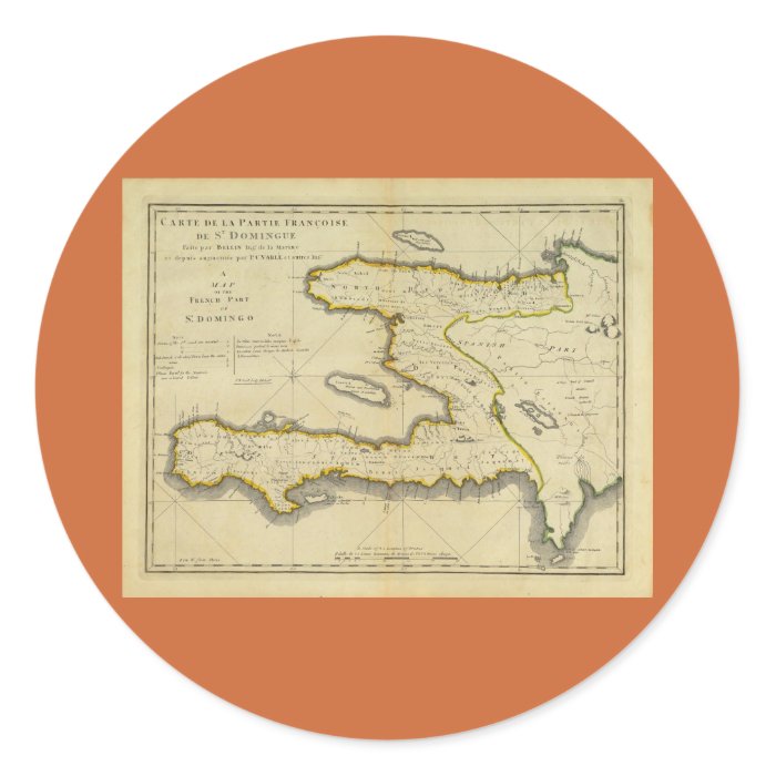 1814 Haiti Map by Mathew Carey Round Stickers