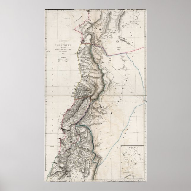 1814 Holy Land Map Poster (Front)