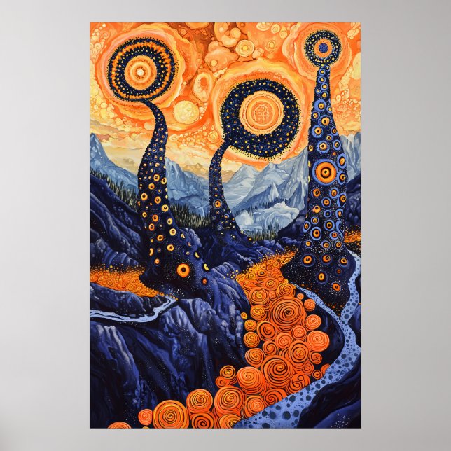 1816 Cosmic Surrealist Dreamscape Poster (Front)