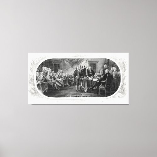 1818 Declaration of Independence Treasury Note Canvas Print
