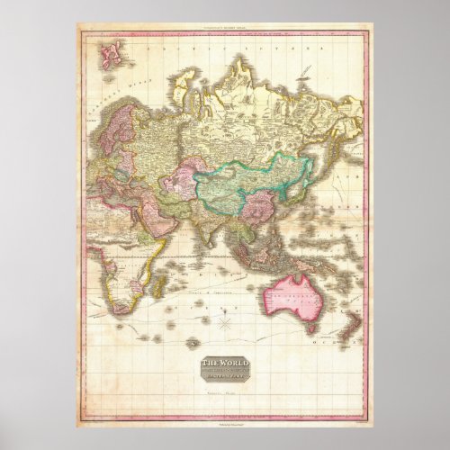 1818 John Pinkerton Map of the Eastern Hemisphere Poster