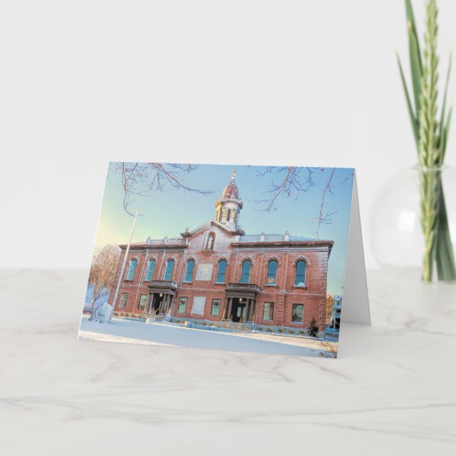 1820 Courthouse and Town Hall Plymouth MA Holiday Card (Front)
