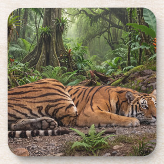 1820's Image Of Royal Tiger Converted From Sketch Beverage Coaster