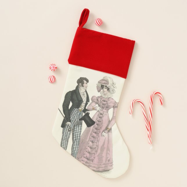 1823 Antique Wedding Man Woman Fashion Christmas Stocking (Front)