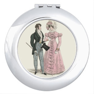 1823 Antique Wedding Man Woman Fashion Compact Mirror