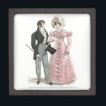 1823 Antique Wedding Man Woman Fashion Gift Box<br><div class="desc">Antique Wedding Couple - Antique fashion art of a man and woman in 1823,  a beautiful 19th century couple,  before the Victorian era,  a fashion plate watercolor fashion illustration. This beautiful illustration of two fashionable lovers is from an advertisement for the latest dress of the time.</div>