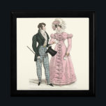 1823 Antique Wedding Man Woman Fashion Gift Box<br><div class="desc">Antique Wedding Couple - Antique fashion art of a man and woman in 1823,  a beautiful 19th century couple,  before the Victorian era,  a fashion plate watercolor fashion illustration. This beautiful illustration of two fashionable lovers is from an advertisement for the latest dress of the time.</div>
