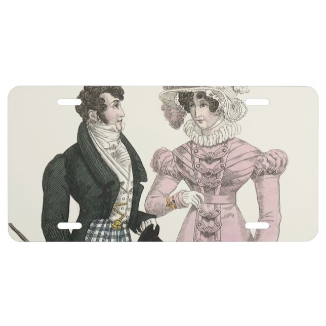 1823 Antique Wedding Man Woman Fashion License Plate (Front)