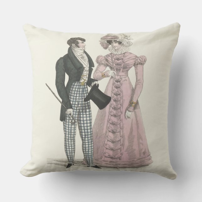 1823 Antique Wedding Man Woman Fashion Outdoor Pillow (Front)