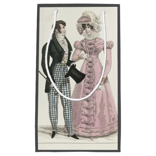 1823 Antique Wedding Man Woman Fashion Small Gift Bag (Front)