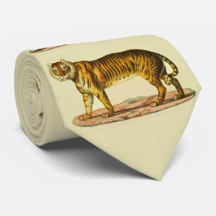 1824 tiger print neck tie