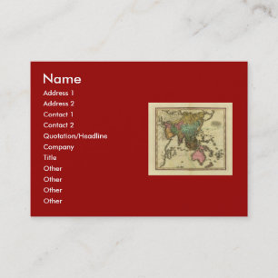 1825 Map of Asia by Henry Tanner Business Card