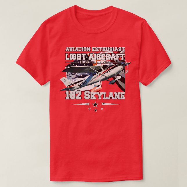 182 Skylane Light utility aircraft T-Shirt (Design Front)