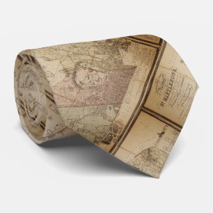 1834 map of the borough of St Marylebone (London) Neck Tie