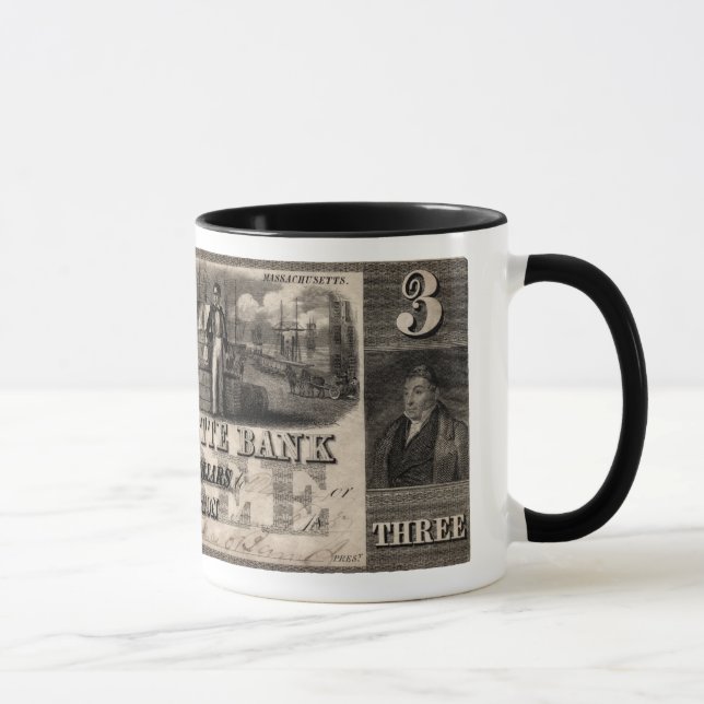 1837 Lafayette Bank Three Dollar Note Mug (Right)