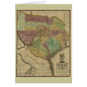 1837 Texas Map with Parts of the Adjoining States Cards