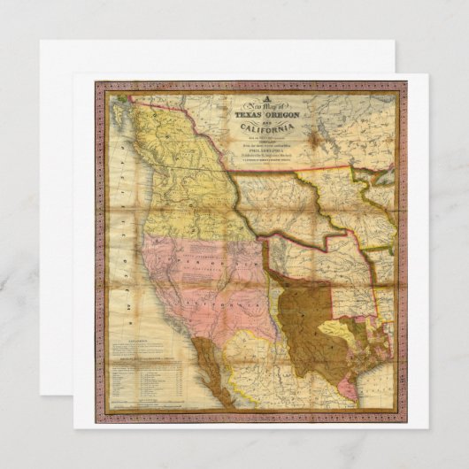 1846 Map of Texas Oregon California by A Mitchell (Front/Back)