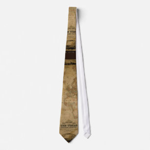 1847 Old World Map Neck Tie