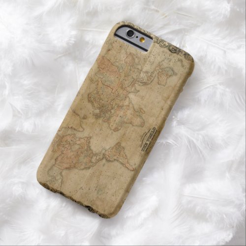 1847 Vintage Old Gold World Map Barely There iPhone 6 Case