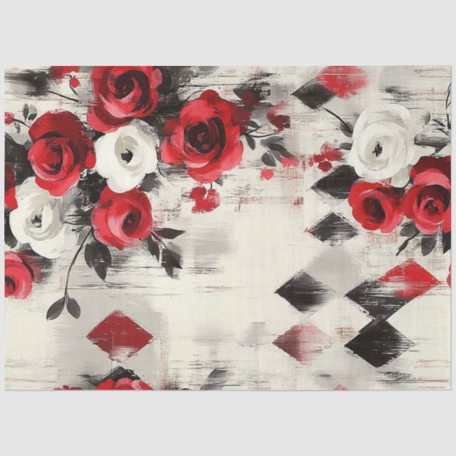 1850-Harlequin Bleeding Background Tissue Paper (Front)