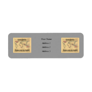 1850’s Map of British Empire Throughout the World Label