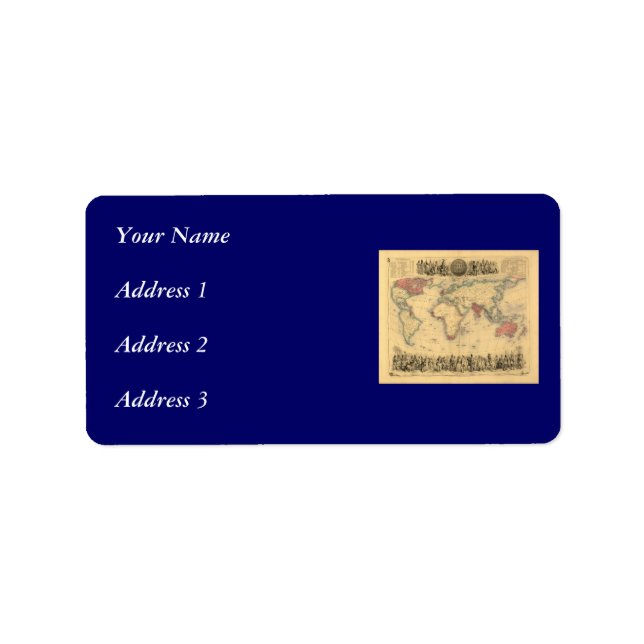 1850’s Map of British Empire Throughout the World Label (Front)