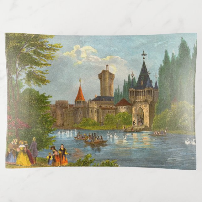 1850s print of Franzensburg Castle Trinket Tray (Front)