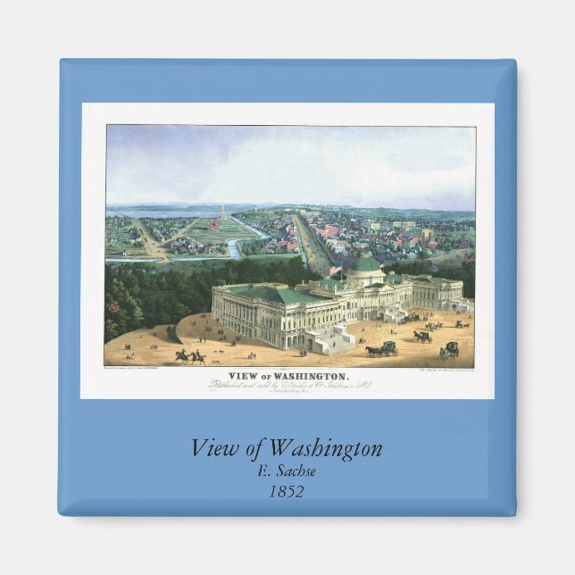 1852 Color Lithograph - View of Washington Magnet (Front)