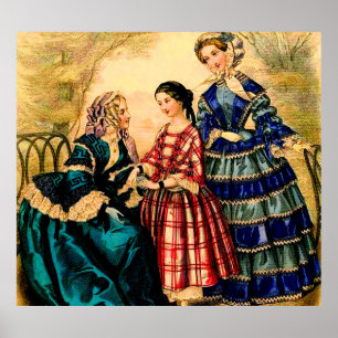 1852 French fashion plate Poster