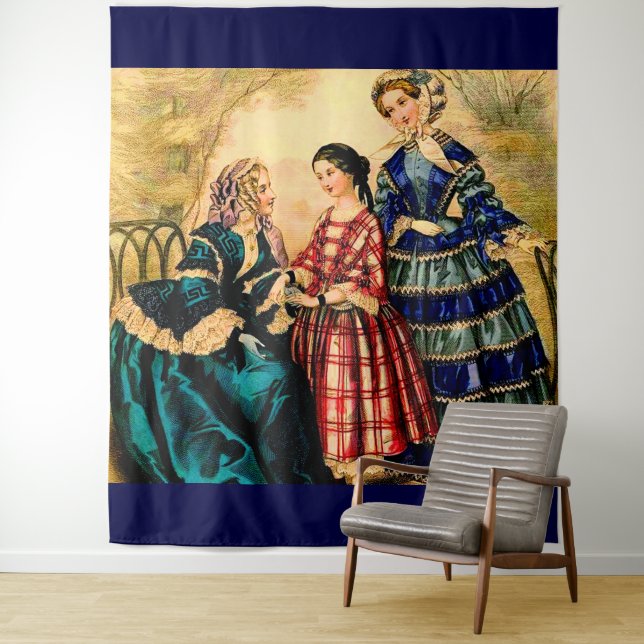 1852 French fashion plate Tapestry (In Situ)