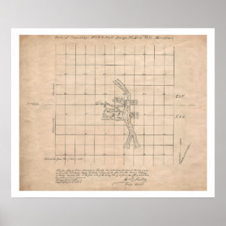 1853 Portland Oregon USGS survey map Poster
