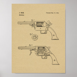 1854 Gun Patent Art Drawing Print