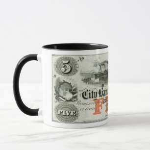 1855 New Haven Five Dollar Note Mug