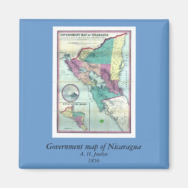 1856 Government Map of Nicaragua by A.H. Jocelyn Magnet (Front)