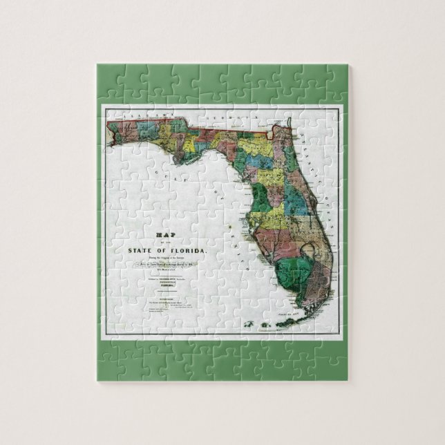1856 Map of the State of Florida by Columbus Drew Jigsaw Puzzle (Vertical)