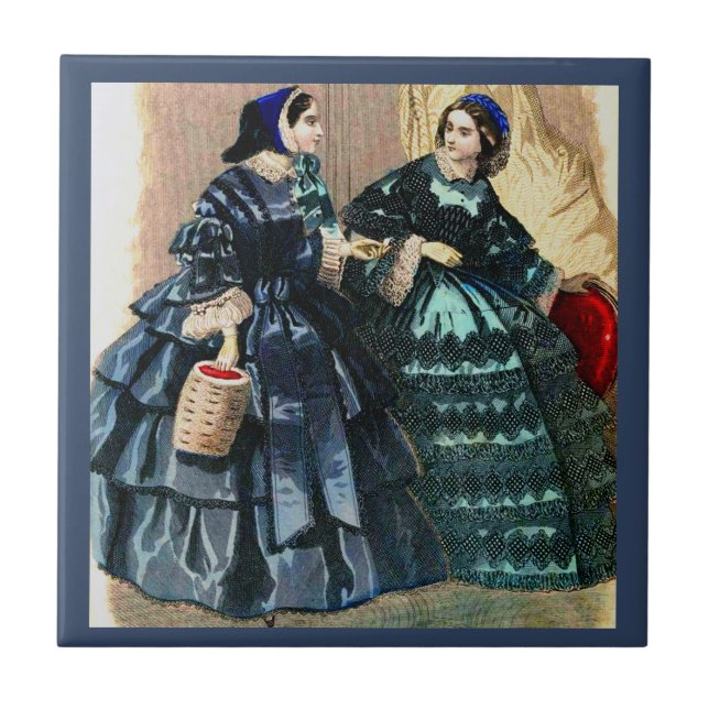 1858 fashion plate print  ceramic tile (Front)