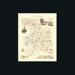 1858 Map of Ille et Vilaine Department, France Pos Canvas Print<br><div class="desc">See all Alexandre Vuillemin French Atlas Maps here: https://www.zazzle.com/store/zephyrusbooks/products?cg=196872612325044522 - - Atlas page from an 1858 French Atlas: "France and its Colonies" (La France et ses Colonies: Atlas illustré) by Alexandre Vuillemin and Ernest Poirée. This atlas had maps of all the French Departments and overseas possessions of the time. Vuillemin's...</div>
