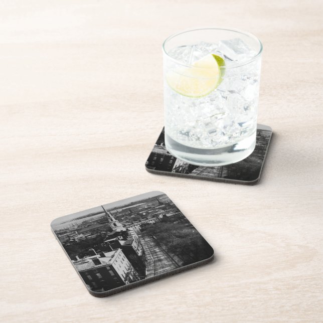 1859:  A view of Boston from the State House Beverage Coaster (Right Side)