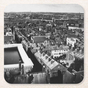 1859: The city of Boston, Massachusetts Square Paper Coaster